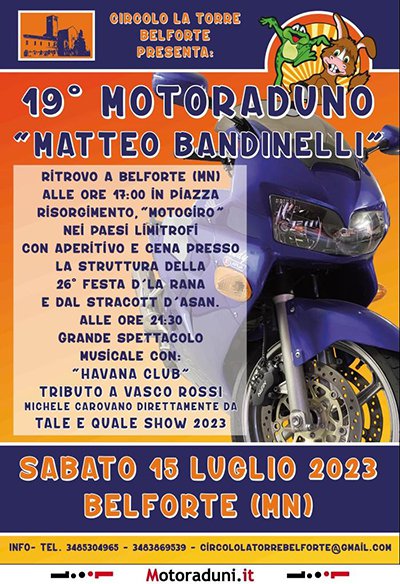 Locandina evento 19° MOTORADUNO MATTEO BANDINELLI