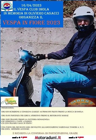 Locandina evento VESPA IN FIORE 2023