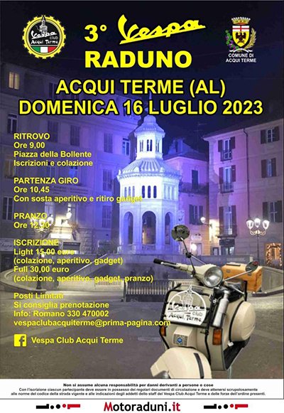 Locandina evento 3° VESPA RADUNO DI ACQUI TERME