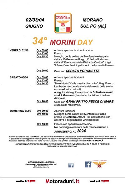 Locandina evento 34° MORINI DAY