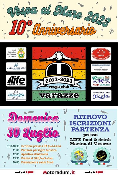 Locandina evento VESPA AL MARE 2023 - DECENNALE