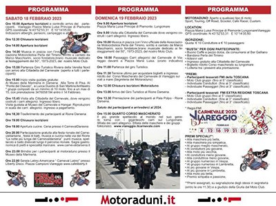 Locandina evento 34° MOTORADUNO DI CARNEVALE VIAREGGIO