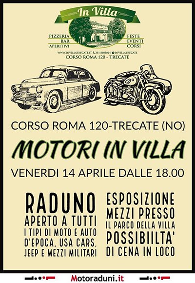 Locandina evento MOTORI IN VILLA - SPRING EDITIO
