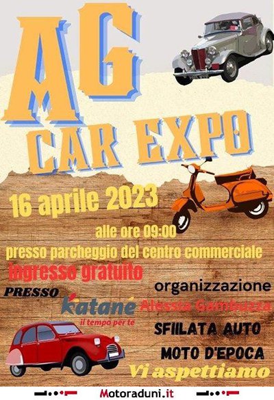 Locandina evento AG CAR EXPO