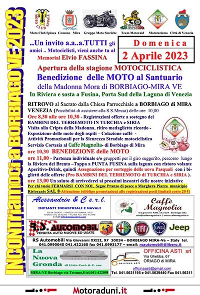 Locandina evento INCONTRIAMOCI A BORBIAGO 2023 - BENEDIZIONE DELLE MOTO