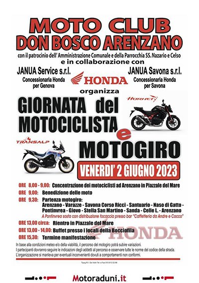 Locandina evento GIORNATA DEL MOTOCICLISTA E MOTOGIRO