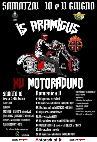 Locandina evento XV MOTORADUNO DE IS ARAMIGUS