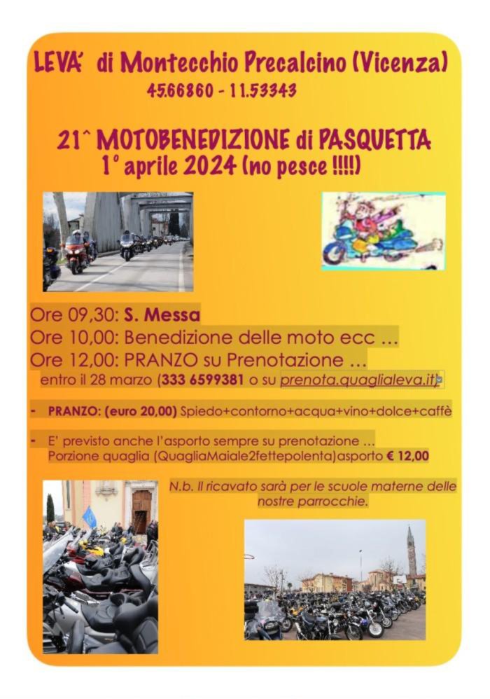 21^ MOTOBENEDIZIONE DI PASQUETTA