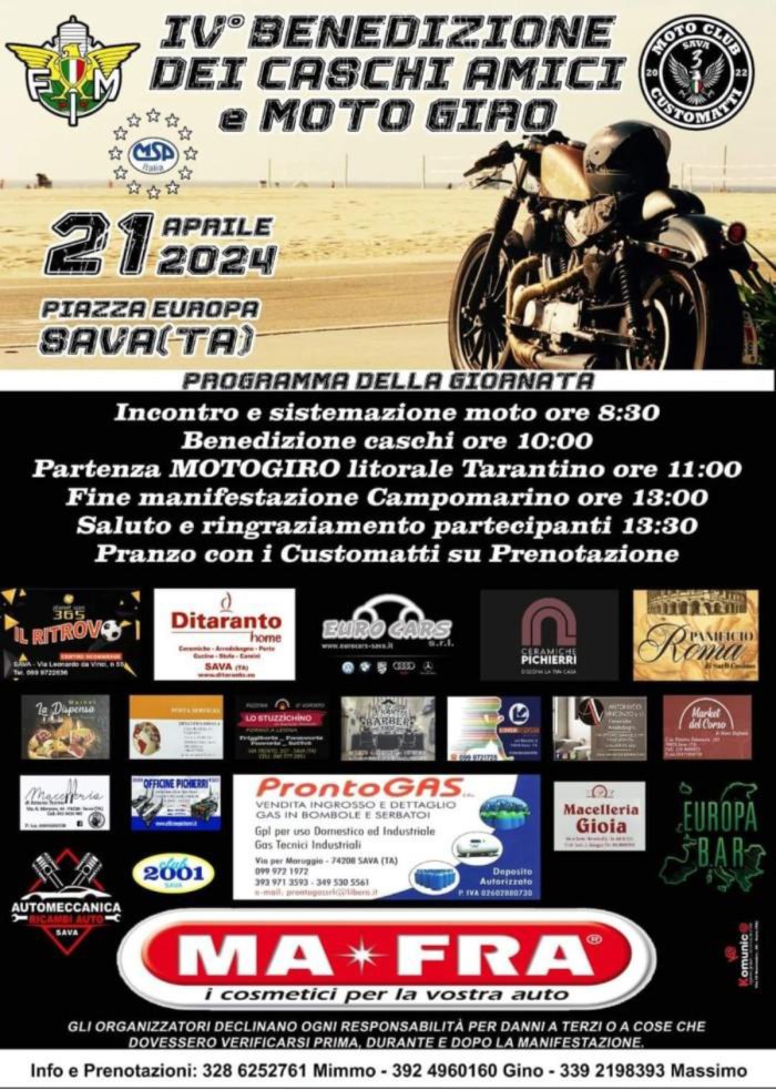 IV° BENEDIZIONE DEI CASCHI AMICI E MOTO GIRO