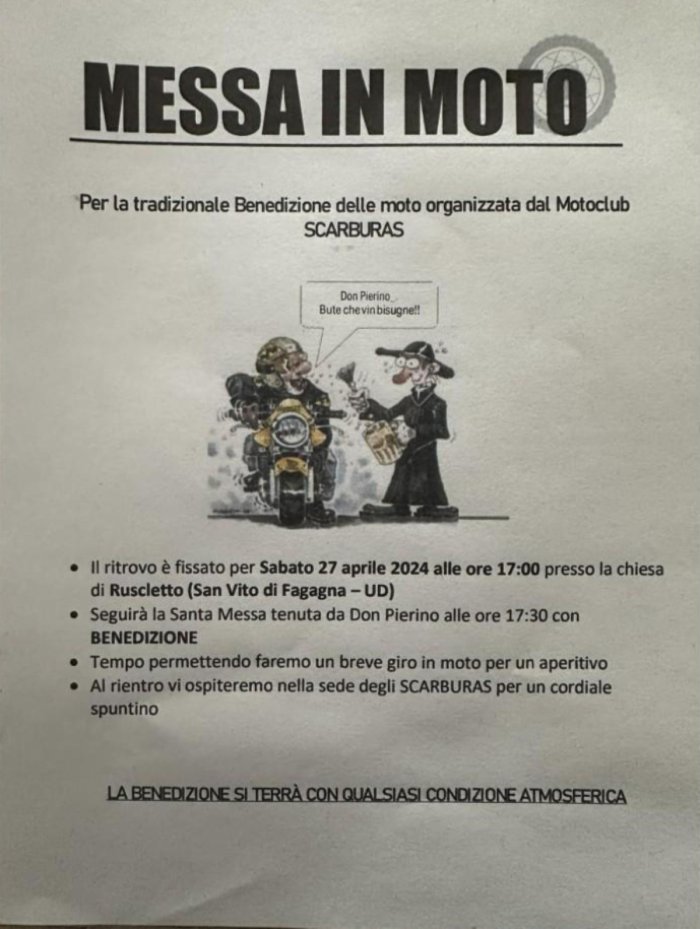 MESSA IN MOTO
