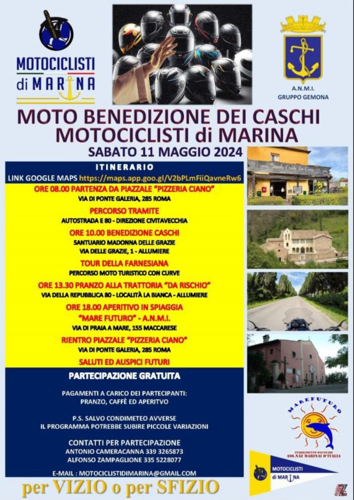 MOTO BENEDIZIONE DEI CASCHI MOTOCICLISTI DI MARINA