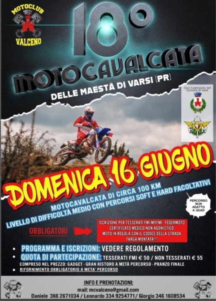 18^ MOTOCAVALCATA DELLE MAESTA' DI VARSI