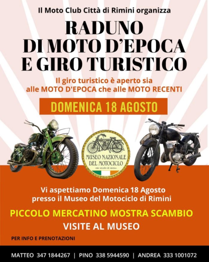 RADUNO DI MOTO D'EPOCA E GIRO TURISTICO
