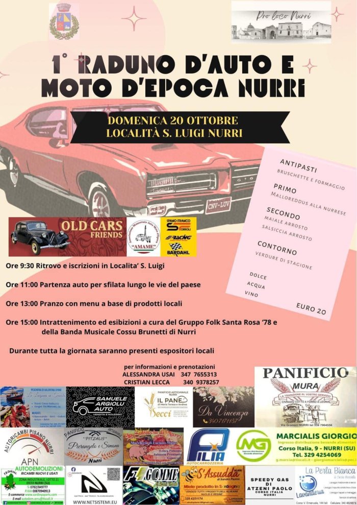 1 RADUNO D'AUTO E MOTO D'EPOCA NURRI