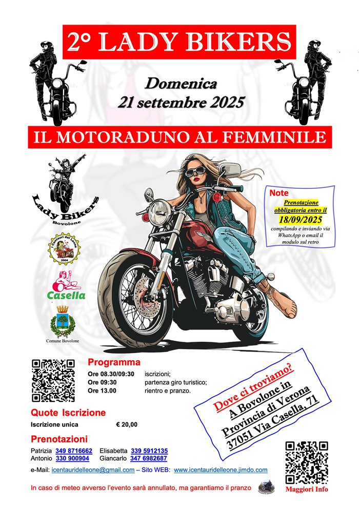 2° LADY BIKERS - IL MOTORADUNO AL FEMMINILE