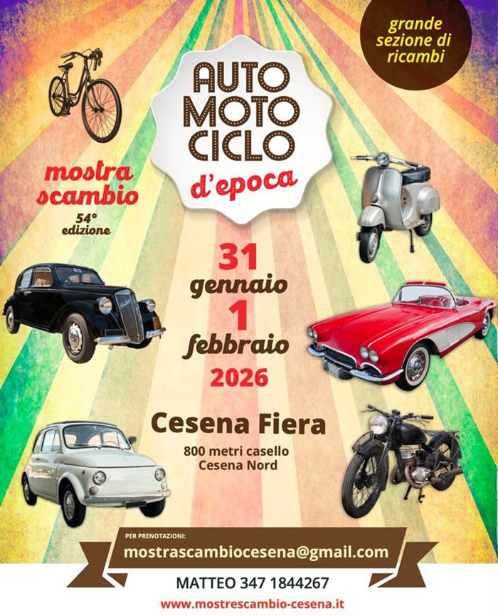 Mostra Scambio di Auto, Moto e Cicli d'Epoca!