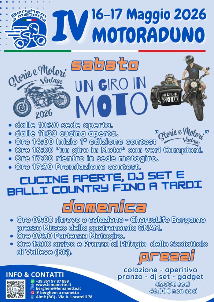 IV MOTORADUNO BERGHEMA MANETTA