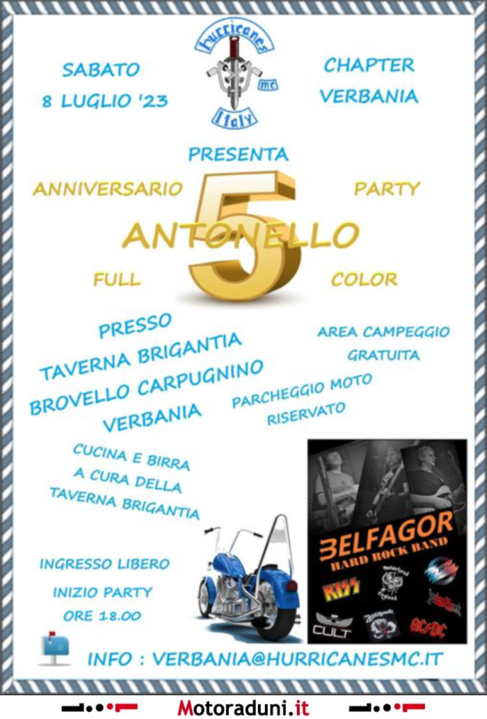 V ANTONELLO PARTY ANNIVERSARIO