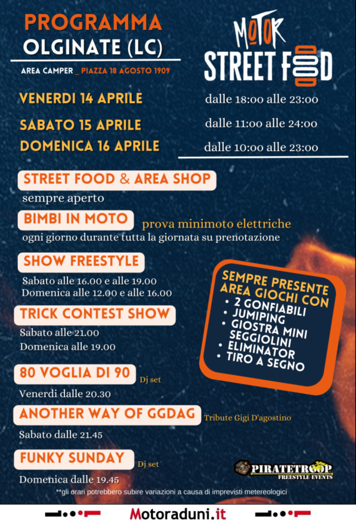 MOTOR STREET FOOD - 1^ TAPPA