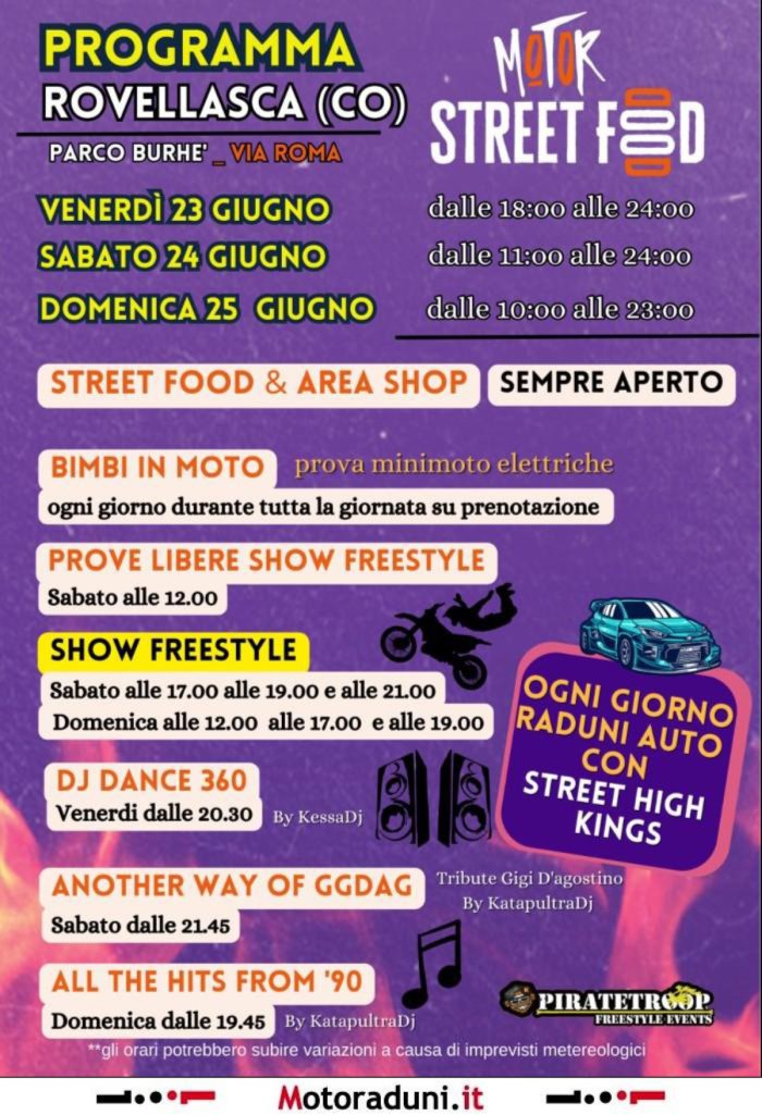 MOTOR STREET FOOD - 4^ TAPPA
